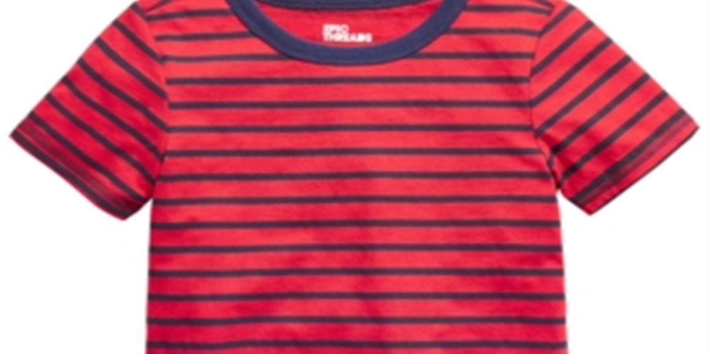 Camiseta listrada vermelha infantil Epic Threads para meninos, tamanho 3