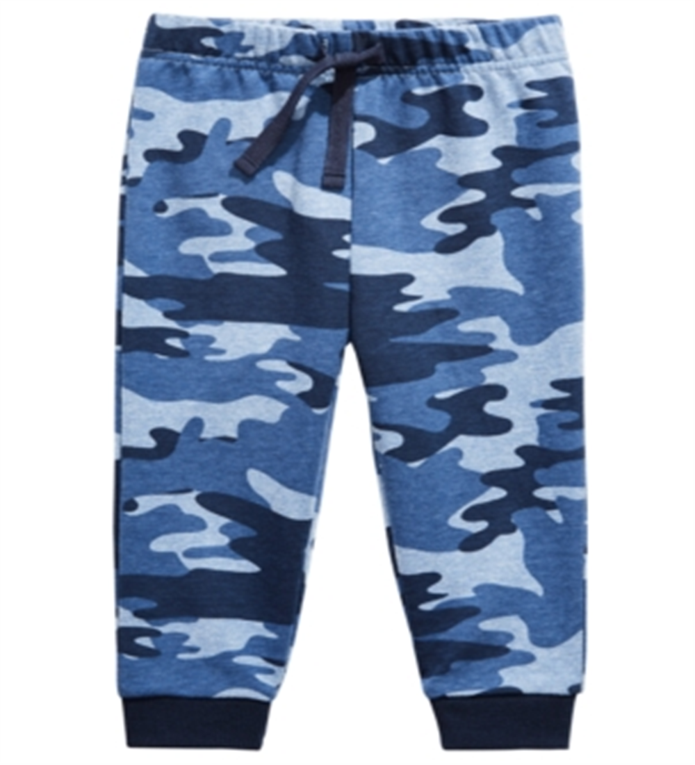 Calça jogger camuflada para meninos First Impressions, azul, tamanho 6 a 9 meses