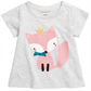 Camiseta infantil Fox para meninas First Impressions, cinza, tamanho 6-9 meses