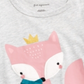 Camiseta infantil Fox para meninas First Impressions, cinza, tamanho 6-9 meses