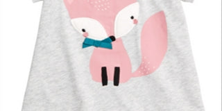 Camiseta infantil Fox para meninas First Impressions, cinza, tamanho 6-9 meses