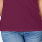 Karen Scott Blusa Feminina Gola Falsa Sem Mangas Outono Berry Tamanho Grande