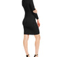 Vestido de coquetel franzido mini Tamris da Guss para mulheres, preto, tamanho grande