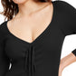 Vestido de coquetel franzido mini Tamris da Guss para mulheres, preto, tamanho grande
