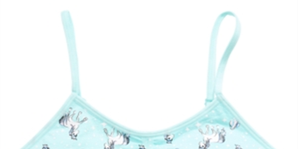 Maidenform Little &amp; Big Girl's Unicorn Print Sutiã Cropped Franzido Azul Tamanho Grande