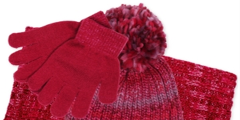 Conjunto de 3 peças de gorro, cachecol e luvas Fab Big Girl's, rosa, tamanho único