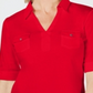 Karen Scott Top Feminino de Algodão com Gola Johnny Vermelho Tamanho Grande