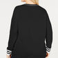 Suéter feminino Tommy Hilfiger Plus Cotton com decote em V, preto, tamanho 1X