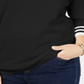 Suéter feminino Tommy Hilfiger Plus Cotton com decote em V, preto, tamanho 1X