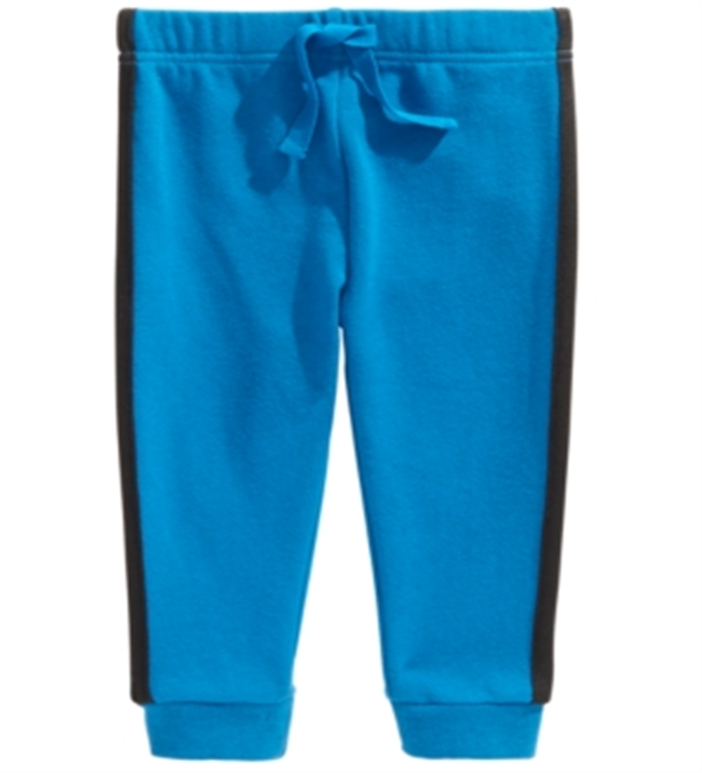 Calça jogger listrada lateral para bebê First Impressions, azul, tamanho 6-9 meses