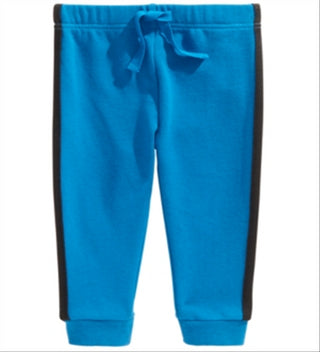 Calça jogger listrada lateral para bebê First Impressions, azul, tamanho 6-9 meses