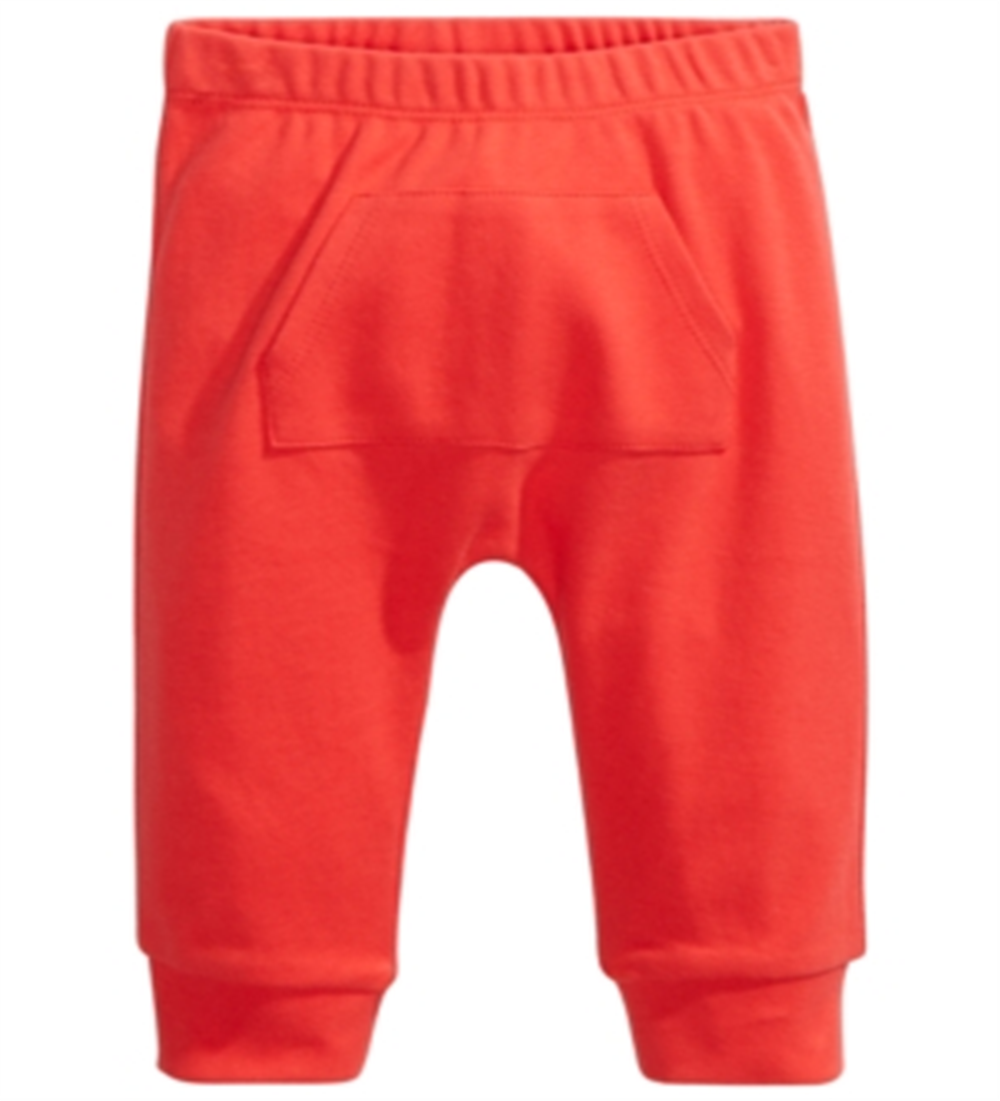 Calça jogger de algodão com bolso canguru First Impressions para meninos e meninas, tamanho vermelho, recém-nascido
