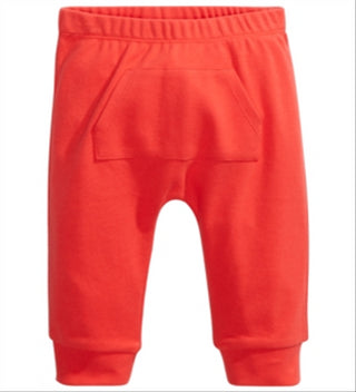 Calça jogger de algodão com bolso canguru First Impressions para meninos e meninas, tamanho vermelho, recém-nascido