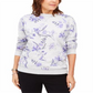 Karen Scott Moletom Feminino de Lã com Estampa Floral Roxo Tamanho X-G
