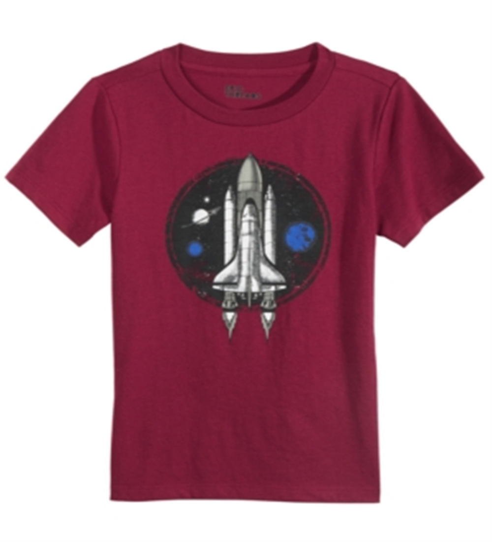Camiseta infantil Epic Threads com estampa de nave espacial para meninos, vermelha, tamanho 5