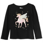 Camiseta infantil feminina Epic Threads com estampa de unicórnio alado, preta, tamanho 2T