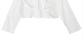 Cardigan com acabamento em pele sintética e corações de lantejoulas para meninas grandes, tamanho médio, branco