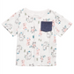 Camiseta infantil com estampa de floresta e bolso First Impressions, cinza, tamanho 4T