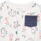 Camiseta infantil com estampa de floresta e bolso First Impressions, cinza, tamanho 4T