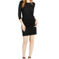 Vestido tubinho feminino com mangas curtas e frente cruzada da INC International Concepts, preto, tamanho XX-G