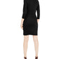 Vestido tubinho feminino com mangas curtas e frente cruzada da INC International Concepts, preto, tamanho XX-G