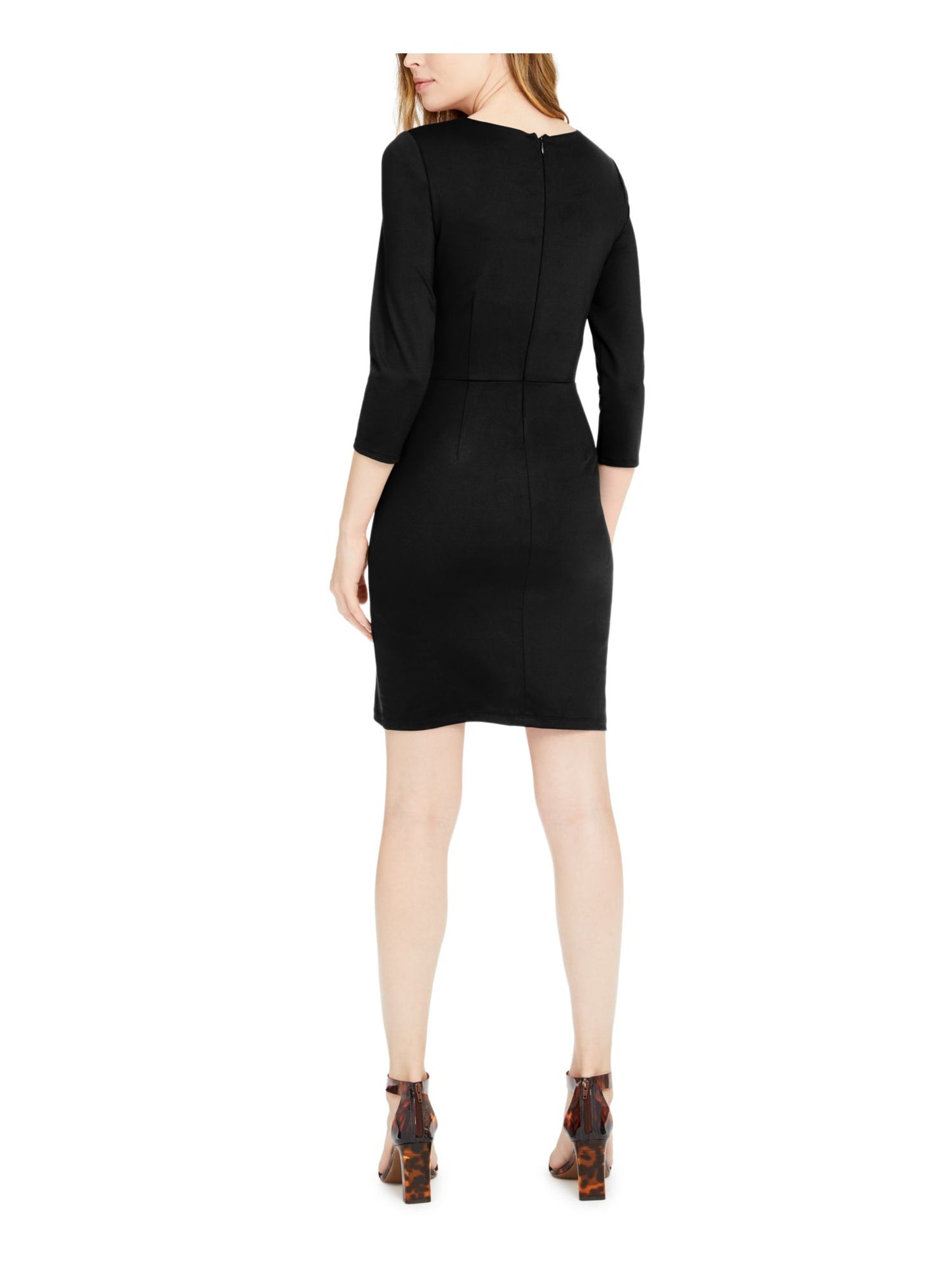 Vestido tubinho feminino com mangas curtas e frente cruzada da INC International Concepts, preto, tamanho XX-G