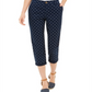 Calça Capri Chino de Bolinhas Feminina Style &amp; Co Azul Tamanho 6