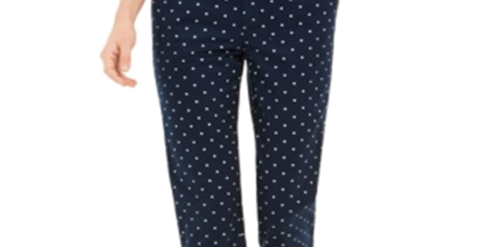 Calça Capri Chino de Bolinhas Feminina Style &amp; Co Azul Tamanho 6