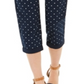 Calça Capri Chino de Bolinhas Feminina Style &amp; Co Azul Tamanho 6