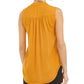 Blusa feminina sem mangas com decote em V Alfani, amarela, tamanho médio
