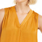 Blusa feminina sem mangas com decote em V Alfani, amarela, tamanho médio
