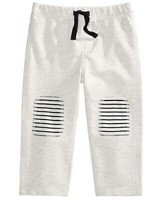 Calça jogger com remendo no joelho para bebê First Impressions, branca, tamanho 24 MOS