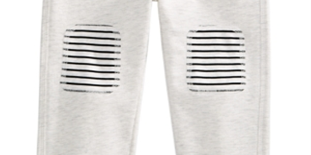 Calça jogger com remendo no joelho para bebê First Impressions, branca, tamanho 24 MOS