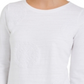 Charter Club Blusa feminina estampada com manga 3/4, branca, tamanho grande