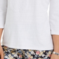 Charter Club Blusa feminina estampada com manga 3/4, branca, tamanho grande