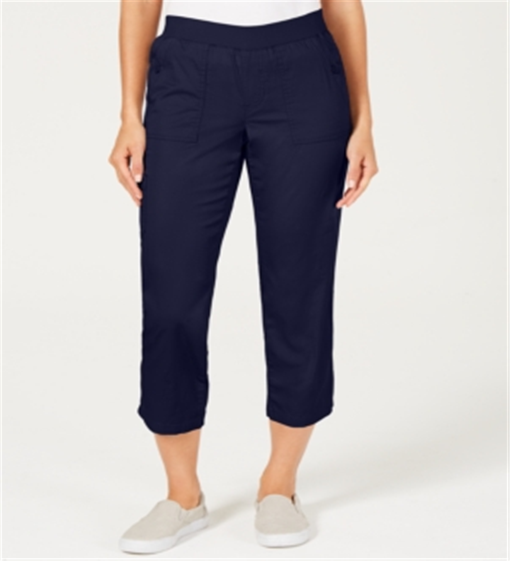 Calça capri feminina estilo &amp; co, azul, tamanho extrapequeno