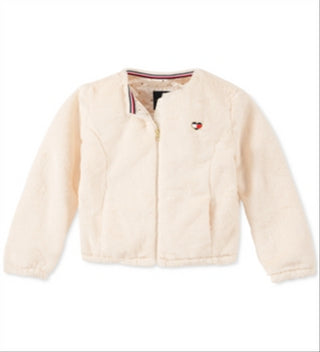 Jaqueta de pele sintética Tommy Hilfiger para meninas, tamanho 3T, marrom