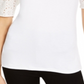 INC International Concepts Top feminino com manga bufante e ilhós, branco, tamanho X-S
