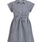 Vestido xadrez branco tamanho 5 da Charter Club para meninas, mamãe e eu