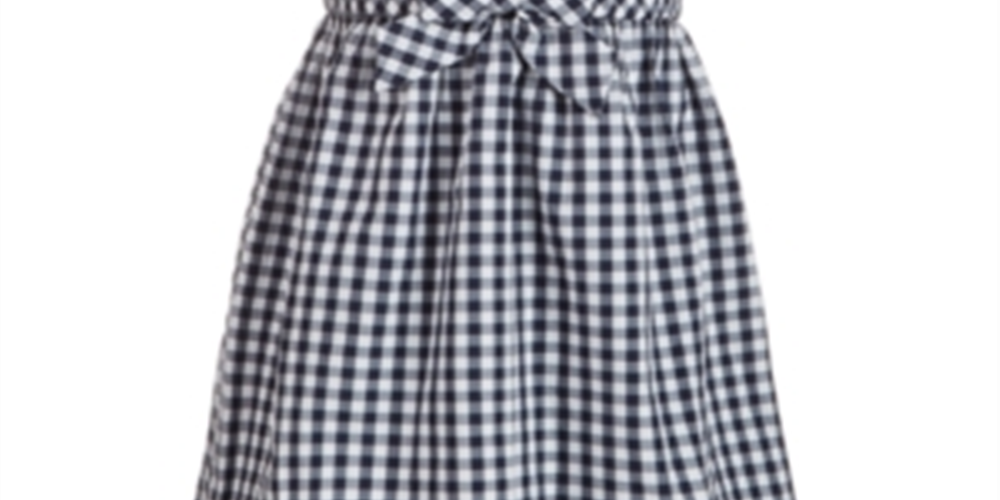 Vestido xadrez branco tamanho 5 da Charter Club para meninas, mamãe e eu