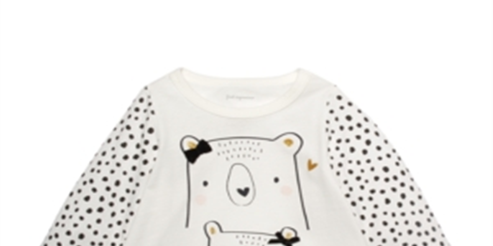 Camiseta infantil First Impressions Cotton Bears para meninas, branca, tamanho 2T