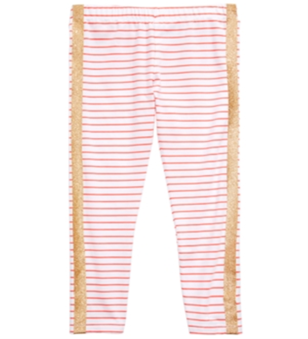 Leggings listradas com glitter para meninas Epic Threads, marrom, tamanho 5