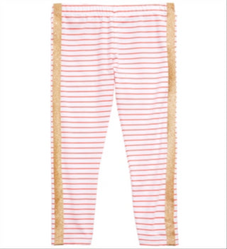 Leggings listradas com glitter para meninas Epic Threads, marrom, tamanho 5