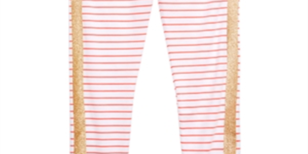 Leggings listradas com glitter para meninas Epic Threads, marrom, tamanho 5
