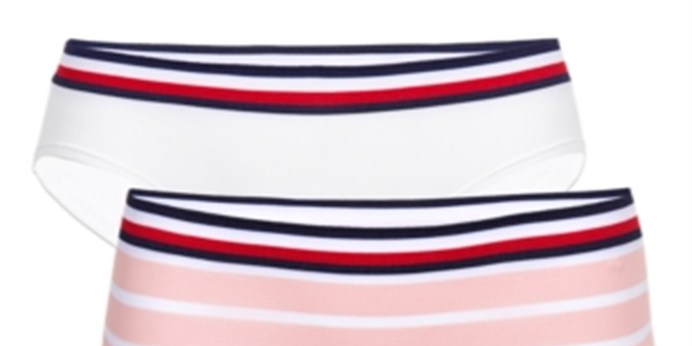 Tommy Hilfiger Conjunto Hipster Listrado Sem Costura para Meninas Rosa Tamanho 12-14