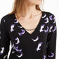Blusa feminina Alfani manga 3/4 preta tamanho grande