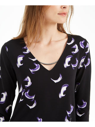 Blusa feminina Alfani manga 3/4 preta tamanho grande