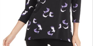 Blusa feminina Alfani manga 3/4 preta tamanho grande