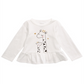 Blusa Peplum Girafa de Algodão para Bebê Menina First Impressions, Branca, Tamanho 3-6M