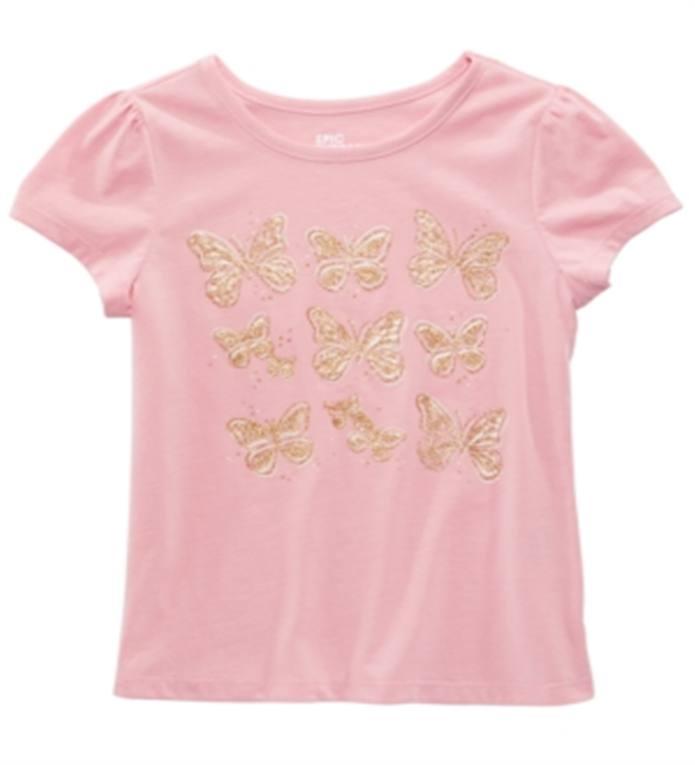 Camiseta infantil feminina Epic Threads com borboletas brilhantes, rosa, tamanho 2T